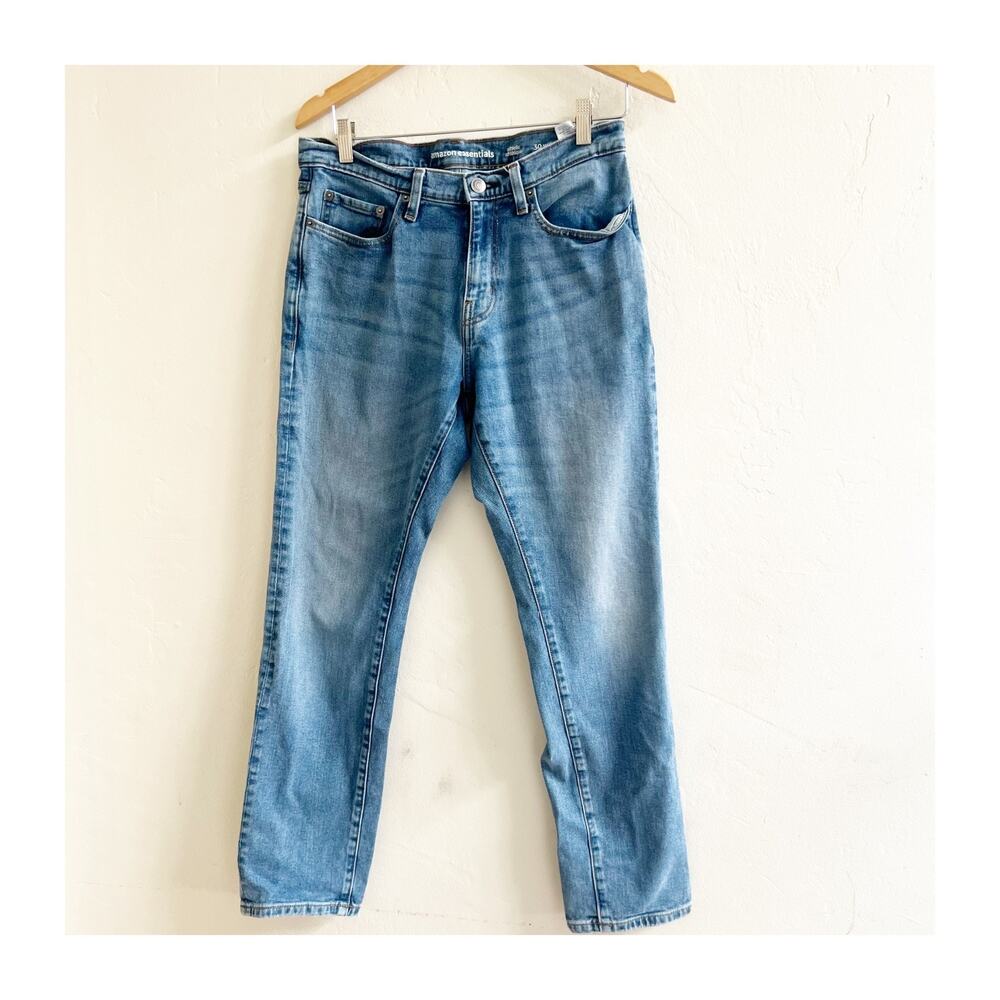 Amazon Essentials Athletic Jeans Men's Size 30x30 Blue Denim Regular Fit Retro